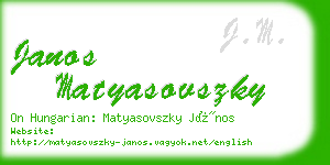 janos matyasovszky business card